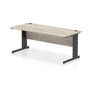 Impulse 1800x800mm Straight Desk Grey Oak Top Black Cable Managed Leg Impulse 1800x800mm Straight Desk Grey Oak Top Black Cable Managed Leg
