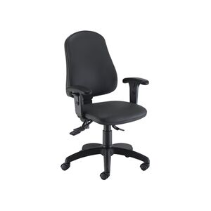 Calypso Ergo 2 Lever Office Chair Lumbar Pump Adjustable Arms Black PU Calypso Ergo 2 Lever Office Chair Lumbar Pump Adjustable Arms Black PU