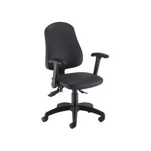 Calypso Ergo 2 Lever Office Chair Lumbar Pump Folding Arms Black PU Calypso Ergo 2 Lever Office Chair Lumbar Pump Folding Arms Black PU