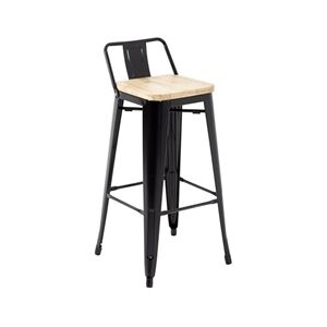 Bolero Bistro Backrest High Stools with Wooden Seat Pad Black (4 pack) Bolero Bistro Backrest High Stools with Wooden Seat Pad Black (4 pack)