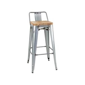 Bolero Bistro Backrest High Stools with Wooden Seat Pad Steel (4 pack) Bolero Bistro Backrest High Stools with Wooden Seat Pad Steel (4 pack)