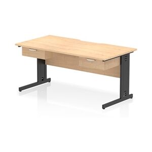 Impulse 1600 x 800mm Scalloped Desk Maple Black Cable Managed 2x1D Ped Impulse 1600 x 800mm Scalloped Desk Maple Black Cable Managed 2x1D Ped