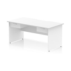 Impulse 1600 x 800mm Scalloped Desk White Top Panel End 2x1D Ped Impulse 1600 x 800mm Scalloped Desk White Top Panel End 2x1D Ped