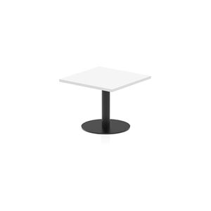 Italia 600mm Square Coffee Table White Top 475mm High Black Leg Italia 600mm Square Coffee Table White Top 475mm High Black Leg