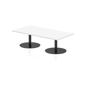 Italia 1600 x 800mm Rectangular Coffee Table White Top Black Leg Italia 1600 x 800mm Rectangular Coffee Table White Top Black Leg