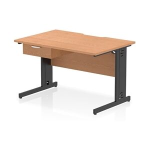 Impulse 1200x800 Scalloped Desk Oak Top Black Cable Managed + 1D Ped Impulse 1200x800 Scalloped Desk Oak Top Black Cable Managed + 1D Ped