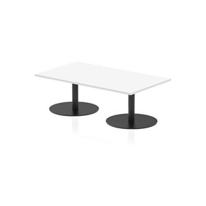 Italia 1400 x 800mm Rectangular Coffee Table White Top Black Leg Italia 1400 x 800mm Rectangular Coffee Table White Top Black Leg