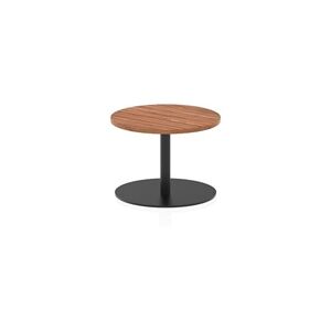 Italia 600mm Round Coffee Table Walnut Top 475mm High Black Leg Italia 600mm Round Coffee Table Walnut Top 475mm High Black Leg