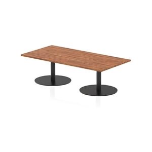 Italia 1600 x 800mm Rectangular Coffee Table Walnut Top Black Leg Italia 1600 x 800mm Rectangular Coffee Table Walnut Top Black Leg