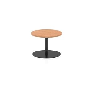 Italia 600mm Round Coffee Table Oak Top 475mm High Black Leg Italia 600mm Round Coffee Table Oak Top 475mm High Black Leg