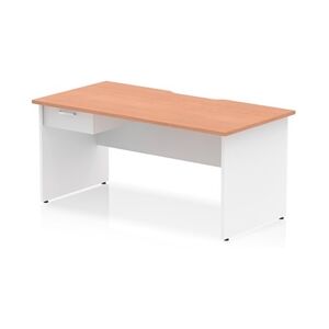 Impulse 1600 x 800mm Scalloped Desk Beech White Panel End + 1D Ped Impulse 1600 x 800mm Scalloped Desk Beech White Panel End + 1D Ped