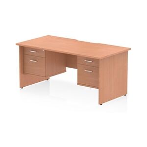 Impulse 1600 x 800mm Scalloped Desk Beech Panel End 2x2D Ped Impulse 1600 x 800mm Scalloped Desk Beech Panel End 2x2D Ped