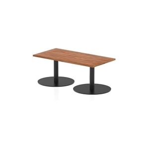 Italia 1200 x 600mm Rectangular Coffee Table Walnut Top Black Leg Italia 1200 x 600mm Rectangular Coffee Table Walnut Top Black Leg