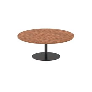 Italia 1200mm Round Coffee Table Walnut Top 475mm High Black Leg Italia 1200mm Round Coffee Table Walnut Top 475mm High Black Leg