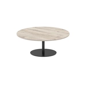 Italia 1200mm Round Coffee Table Grey Oak Top 475mm High Black Leg Italia 1200mm Round Coffee Table Grey Oak Top 475mm High Black Leg
