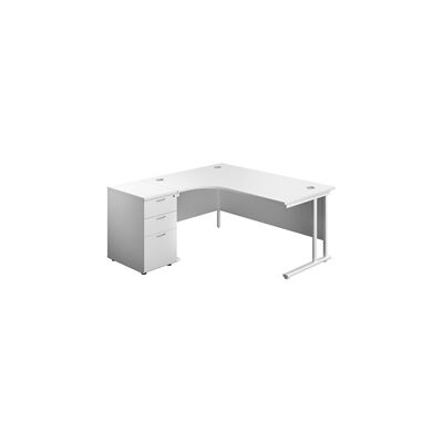 GENERIC - Twin Upright 1600x1200 - White - Desk GENERIC - Twin Upright 1600x1200 - White - Desk