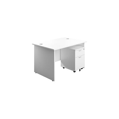 Unbranded - 1200X800 Desk - White - 2-Drawer - Desk Unbranded - 1200X800 Desk - White - 2-Drawer - Desk