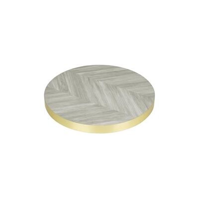 Bolero Pre-Drilled Round Table Top Chevron Design 600mm Bolero Pre-Drilled Round Table Top Chevron Design 600mm