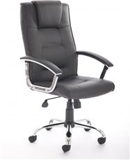 Toms Executive Chair Black Bonded Leather With Padded Arms