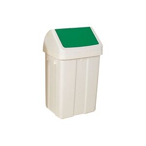 VFM 50L White Green Swing Top Waste Bin VFM 50L White Green Swing Top Waste Bin