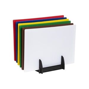 Hygiplas Low Density Chopping Board Set with Rack 450x300x10mm (6 Pk) Hygiplas Low Density Chopping Board Set with Rack 450x300x10mm (6 Pk)