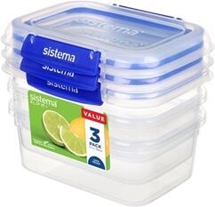 Sistema Klip It Plus Storage Containers 1Ltr (3 Pack)