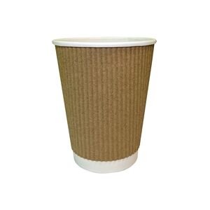 Unbranded Cup 8oz Kraft Ripple (Pack of 500) NU903001 Unbranded Cup 8oz Kraft Ripple (Pack of 500) NU903001