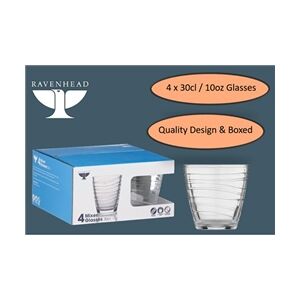 Ravenhead Essentials Swirl Mixer Glass 30cl Pack 4's Ravenhead Essentials Swirl Mixer Glass 30cl Pack 4's