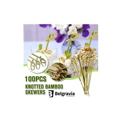 Belgravia Bamboo Knotted Skewers 12cm Pack 100's Belgravia Bamboo Knotted Skewers 12cm Pack 100's
