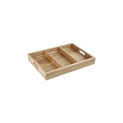 Olympia 3 Section Cutlery Tray Acacia Wood Olympia 3 Section Cutlery Tray Acacia Wood