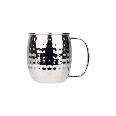 Olympia Barware Hammered Stainless Steel Mugs 440ml Olympia Barware Hammered Stainless Steel Mugs 440ml