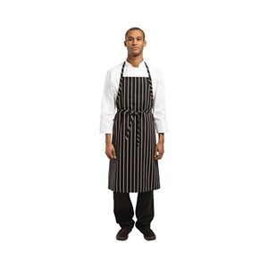 Chef Works Premium Woven Bib Apron Black and White Stripe Chef Works Premium Woven Bib Apron Black and White Stripe