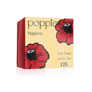 Poppies 2-Ply Napkins 4 Fold 33cm Red (Pack of 2000) 3324RD/CASE Poppies 2-Ply Napkins 4 Fold 33cm Red (Pack of 2000) 3324RD/CASE