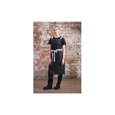 Southside X-Cross Back Bib Apron Denim Black Southside X-Cross Back Bib Apron Denim Black