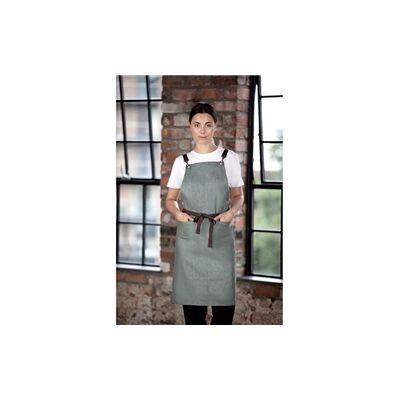 Southside Linen Blend Bib Apron Forest Green Southside Linen Blend Bib Apron Forest Green