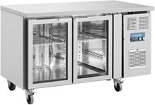 Polar U-Series 2 Door Counter Fridge with Glass Doors