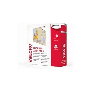 Velcro Stick On Tape Loop Only 20mmx10m White VEL-EC60222