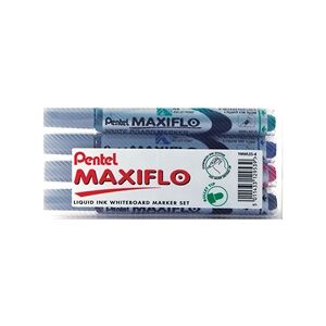 Pentel Maxiflo Whiteboard Marker Fine Assorted (Pack of 4) YMWL5S-4