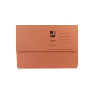 Q-Connect Document Wallet Foolscap Orange (Pack of 50) Ref KF23014 Q-Connect Document Wallet Foolscap Orange (Pack of 50) Ref KF23014