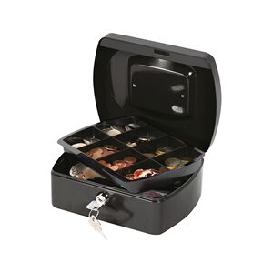 Q-Connect Cash Box 8 Inch Black Ref KF02602 Q-Connect Cash Box 8 Inch Black Ref KF02602