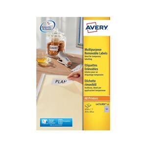 Avery L4731REV-25 Self-Adhesive Labels - 25 Sheets, 4725 Labels, White Avery L4731REV-25 Self-Adhesive Labels - 25 Sheets, 4725 Labels, White