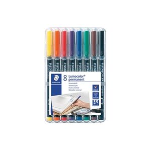Staedtler Lumocolour Permanent Assorted Marker Pen 0.6mm Line - 318WP8 Staedtler Lumocolour Permanent Assorted Marker Pen 0.6mm Line - 318WP8