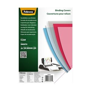 Fellowes Binding Covers A4 200 Micron Clear PET (Pack of 100) 5384701 Fellowes Binding Covers A4 200 Micron Clear PET (Pack of 100) 5384701