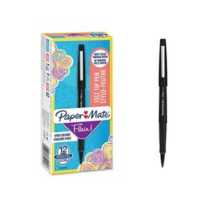 Paper Mate Fine Line Marker Pens - Pack of 12 - Black Paper Mate Fine Line Marker Pens - Pack of 12 - Black