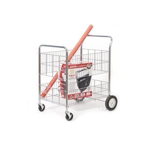 GPC Wire Trolley; 2 Shelves; Fixed/Swivel Castors; Chrome Plated; Silver GPC Wire Trolley; 2 Shelves; Fixed/Swivel Castors; Chrome Plated; Silver