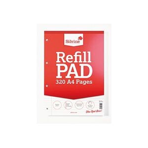 Silvine Refill Pad 320 Pages Ruled Margin Punched 4 Holes A4 (Pack 3) Silvine Refill Pad 320 Pages Ruled Margin Punched 4 Holes A4 (Pack 3)