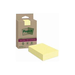 3M Post-it Super Sticky Recycled Notes Lined 102x152mm Yellow (Pack of 4) 3M Post-it Super Sticky Recycled Notes Lined 102x152mm Yellow (Pack of 4)