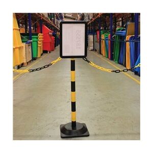 Unbranded Post and A4 Sign Holder Plastic Yellow/Black 426953 Unbranded Post and A4 Sign Holder Plastic Yellow/Black 426953