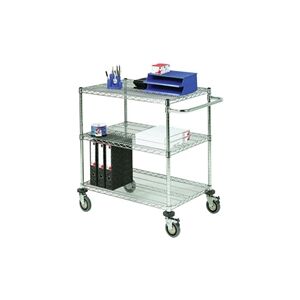 Unbranded Mobile Trolley 3-Tier Chrome Unbranded Mobile Trolley 3-Tier Chrome
