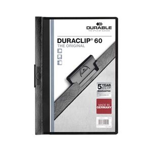 Durable DURACLIP 60 Sheet Document Metal Clip File 25 Pack A4 Black Durable DURACLIP 60 Sheet Document Metal Clip File 25 Pack A4 Black